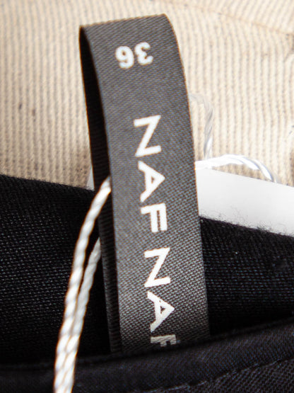 Good NAF NAF Black Wool Dress Size XS Elegant V-Neck Short Sleeve