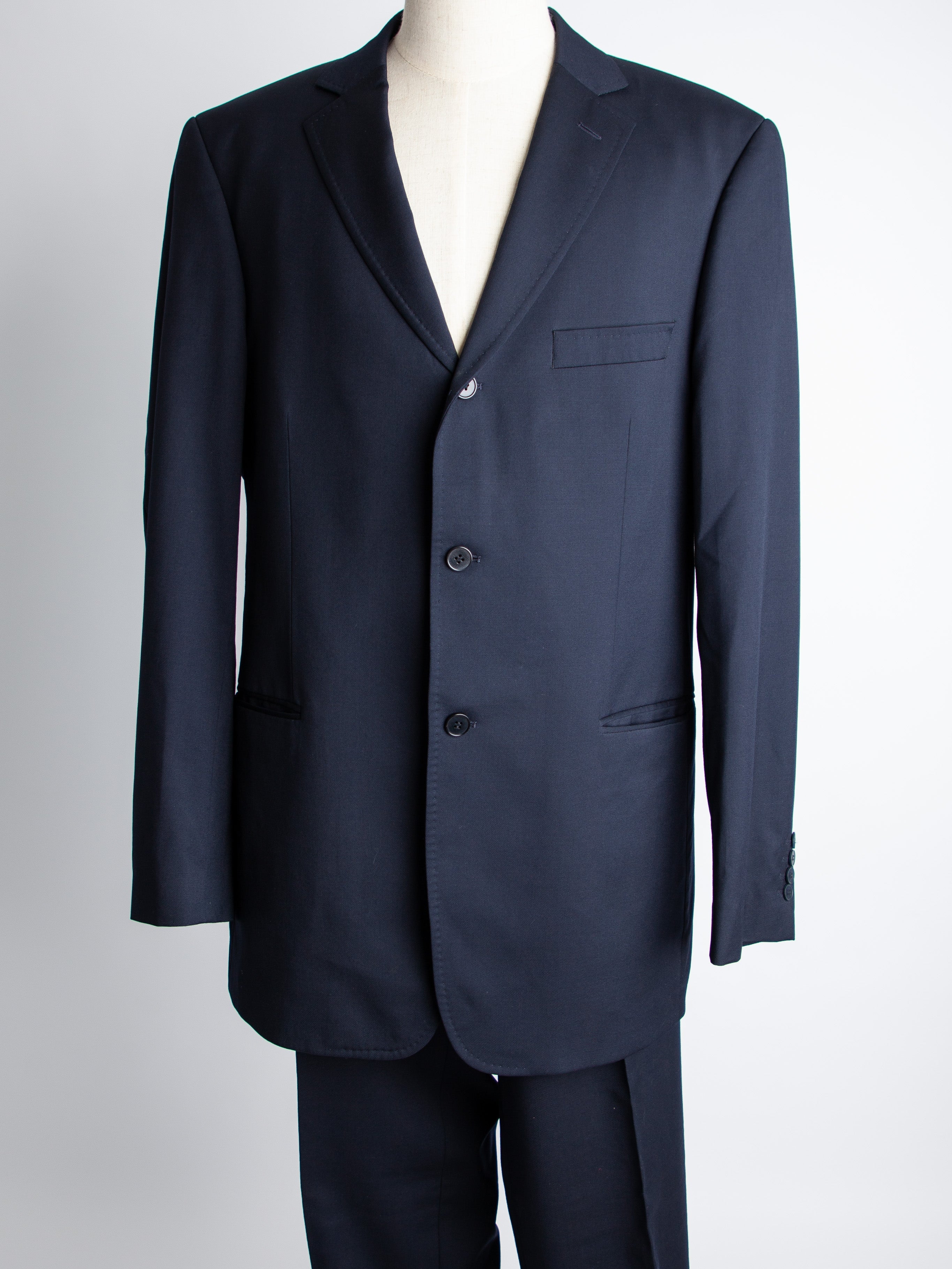 Good Vitale Barberis Canonico Blue Cashmere Wool Suit Size L