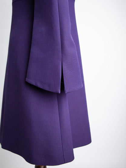 Good Condition Fendi Purple Dress Long Sleeve Ruffled Details Size N/A