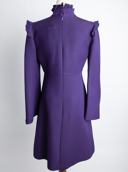 Good Condition Fendi Purple Dress Long Sleeve Ruffled Details Size N/A