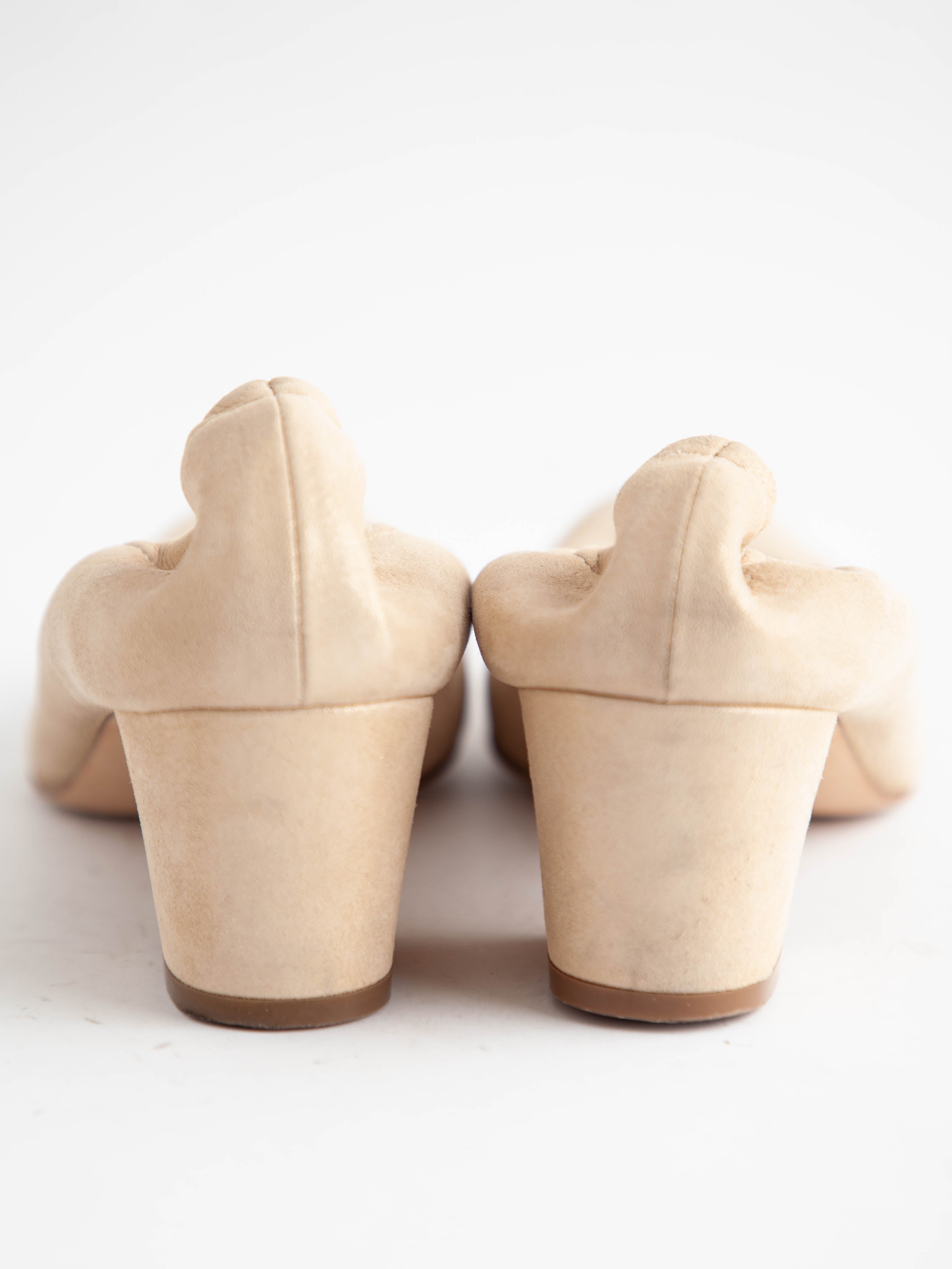 Good Casadei White Leather Block Heels Size 36 for Women