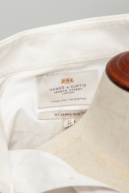 Good Hawes &amp; Curtis White Cotton Dress Shirt XL for Men