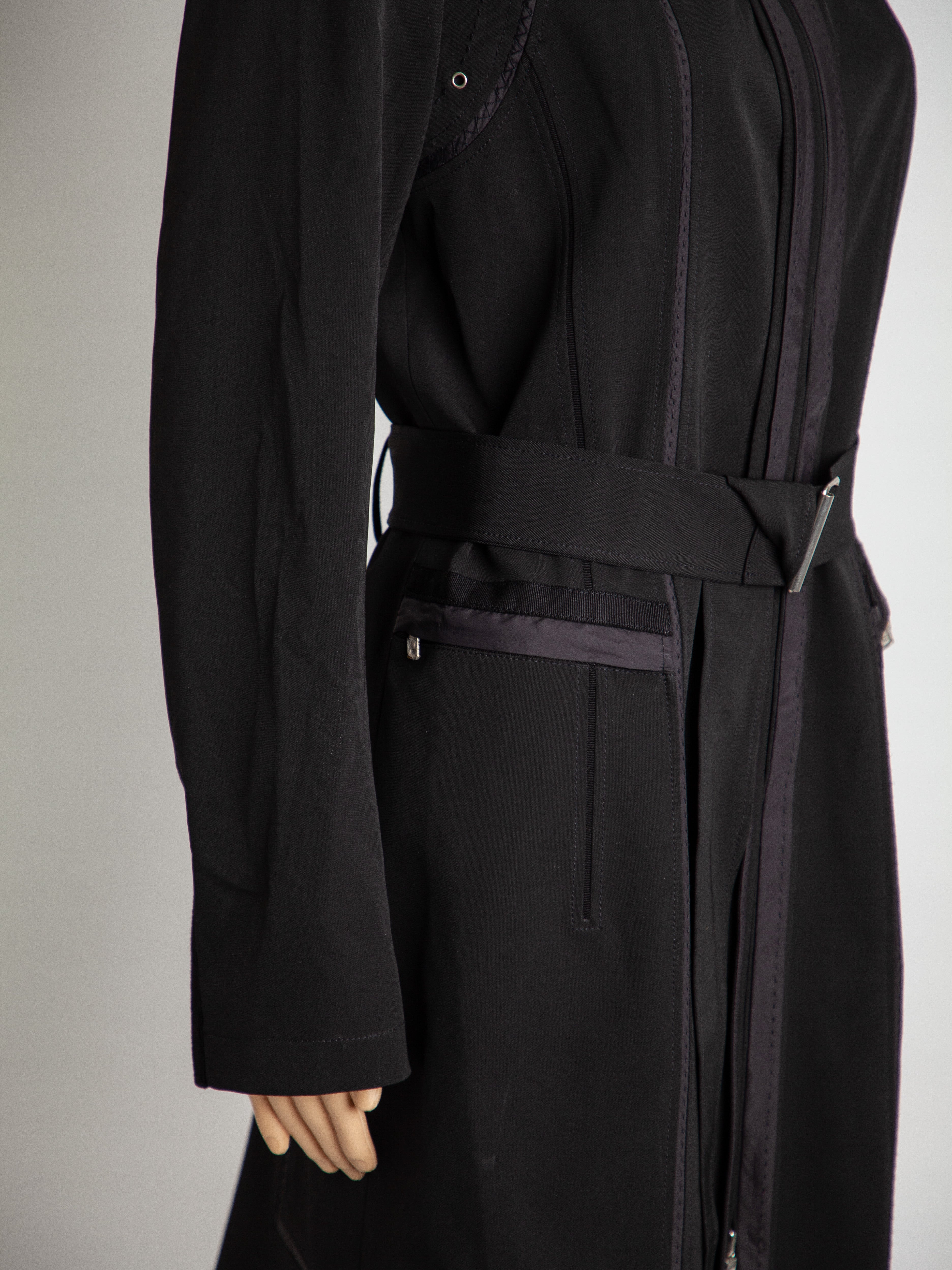 Good Elie Tahari Black Polyester Trench Coat with Belt Women&