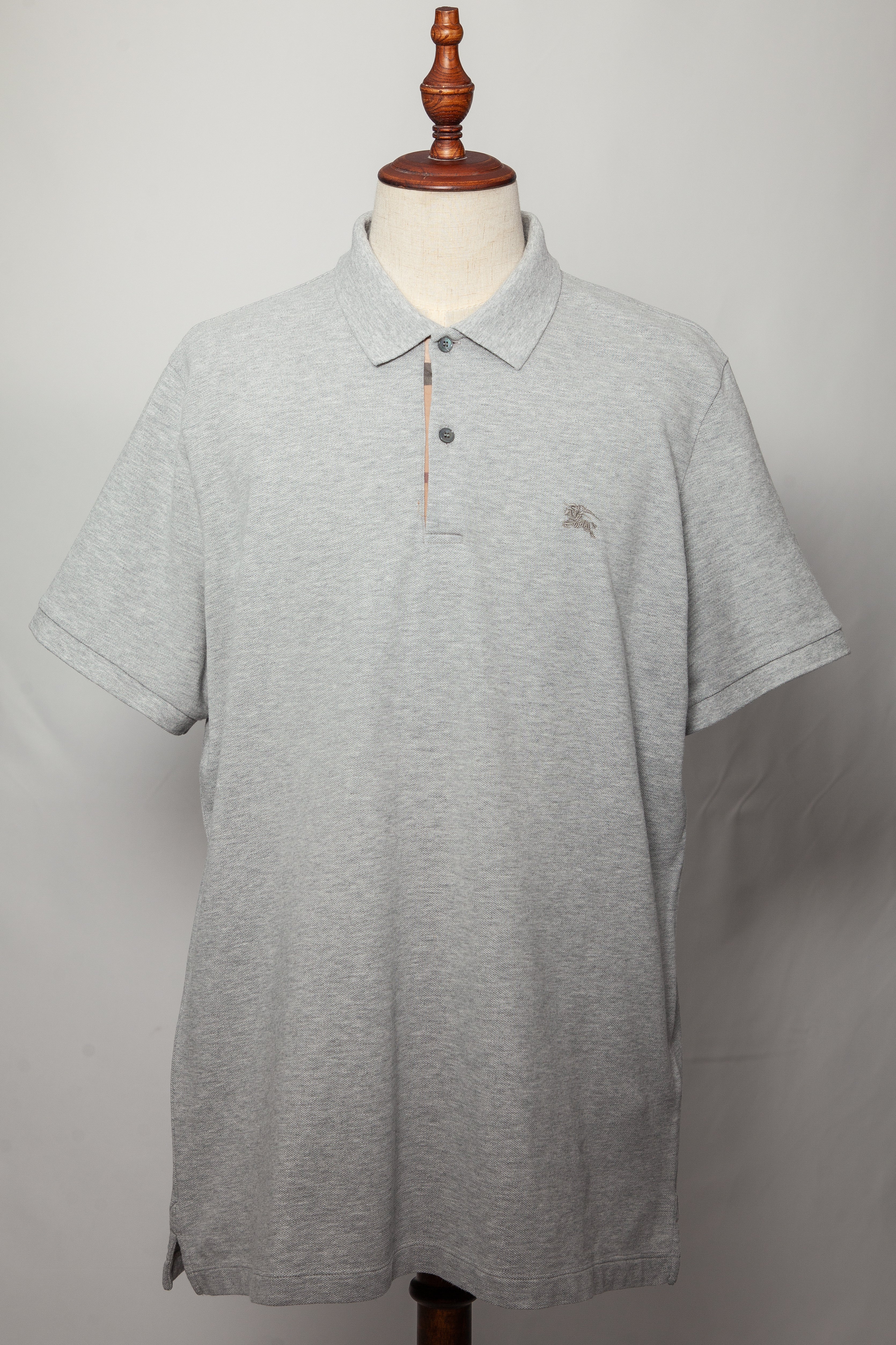 Good Burberry Gray Polo Shirt Cotton XXL Men Short Sleeve
