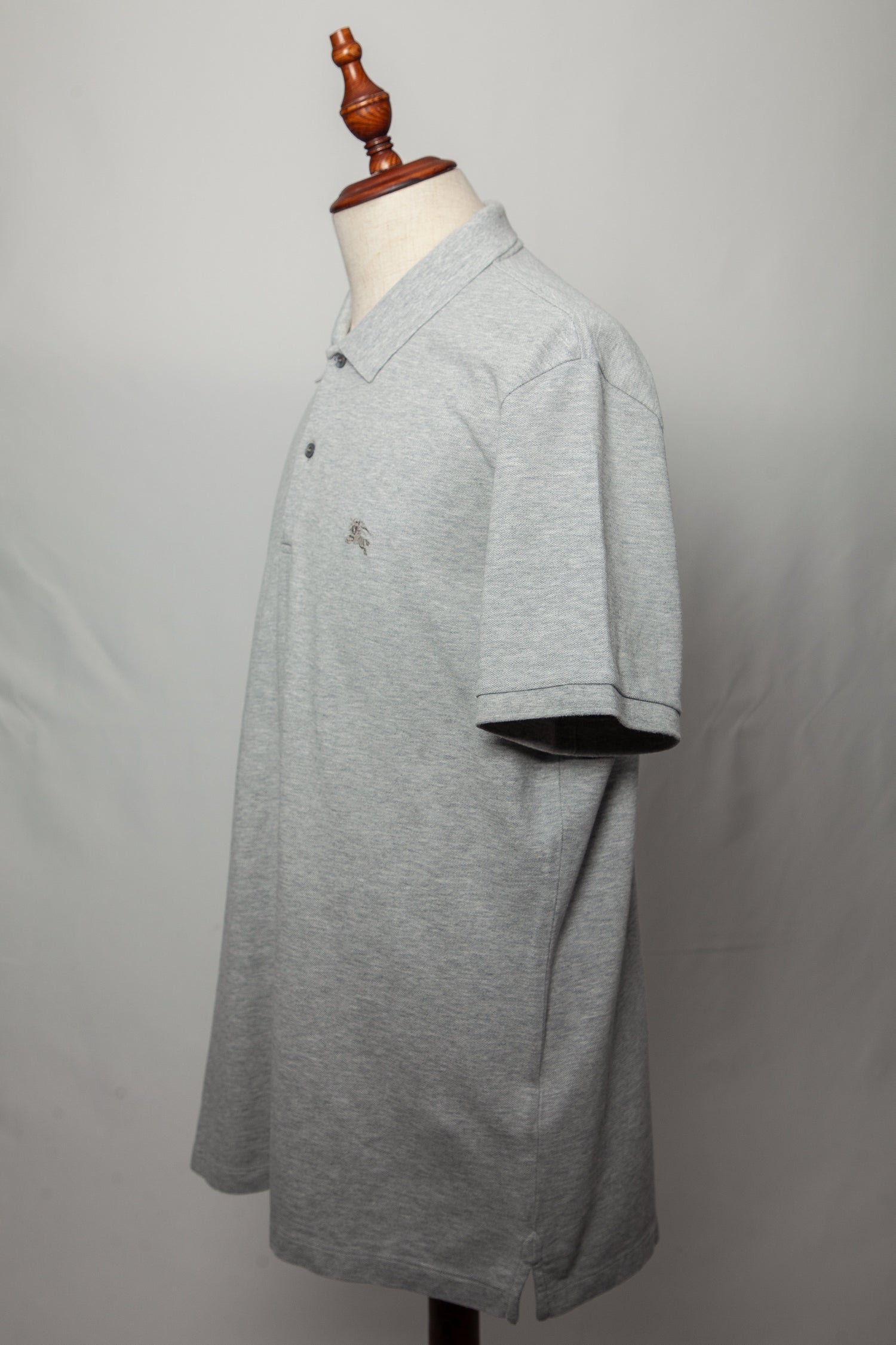 Good Burberry Gray Polo Shirt Cotton XXL Men Short Sleeve