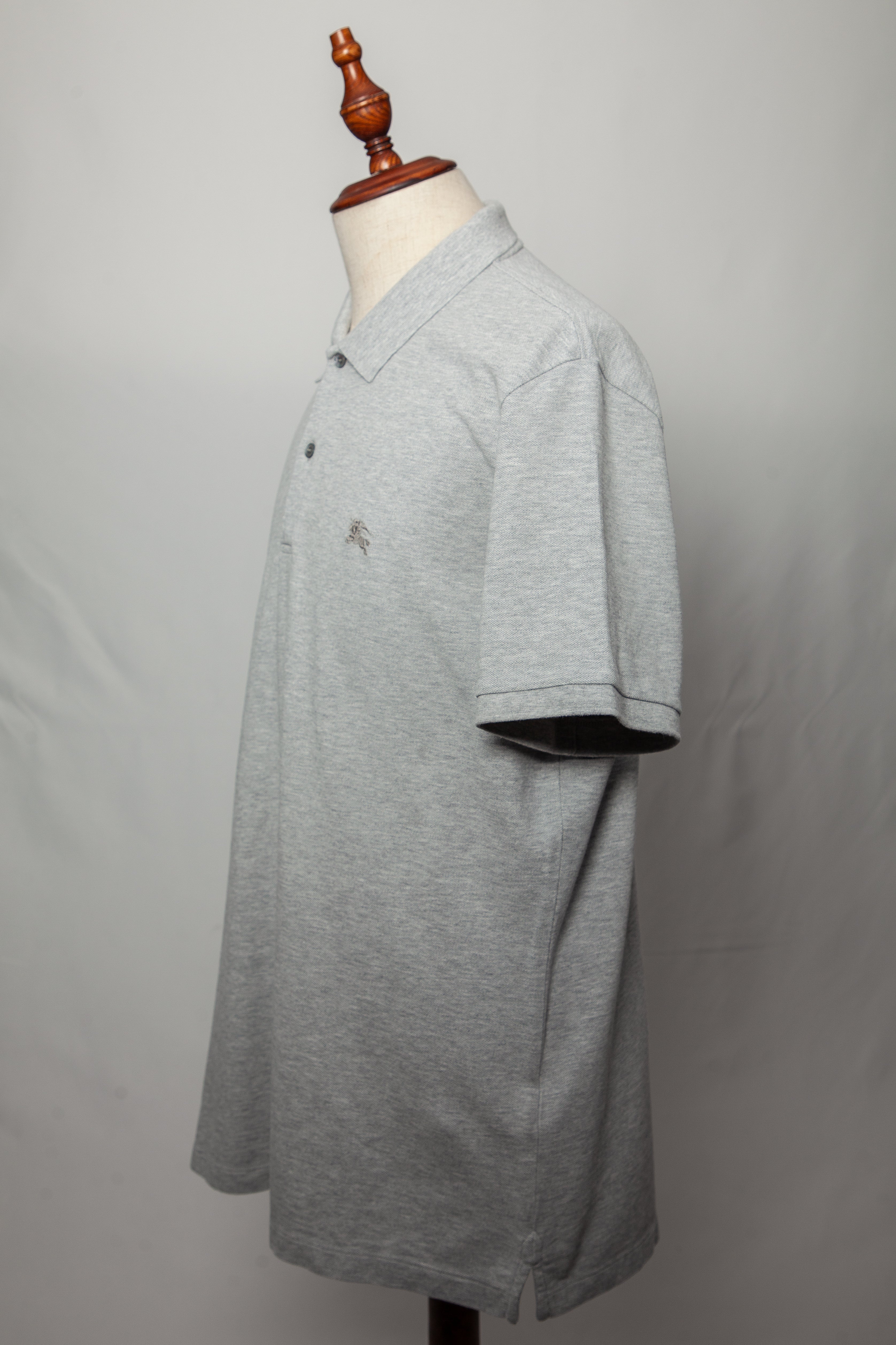Good Burberry Gray Polo Shirt Cotton XXL Men Short Sleeve