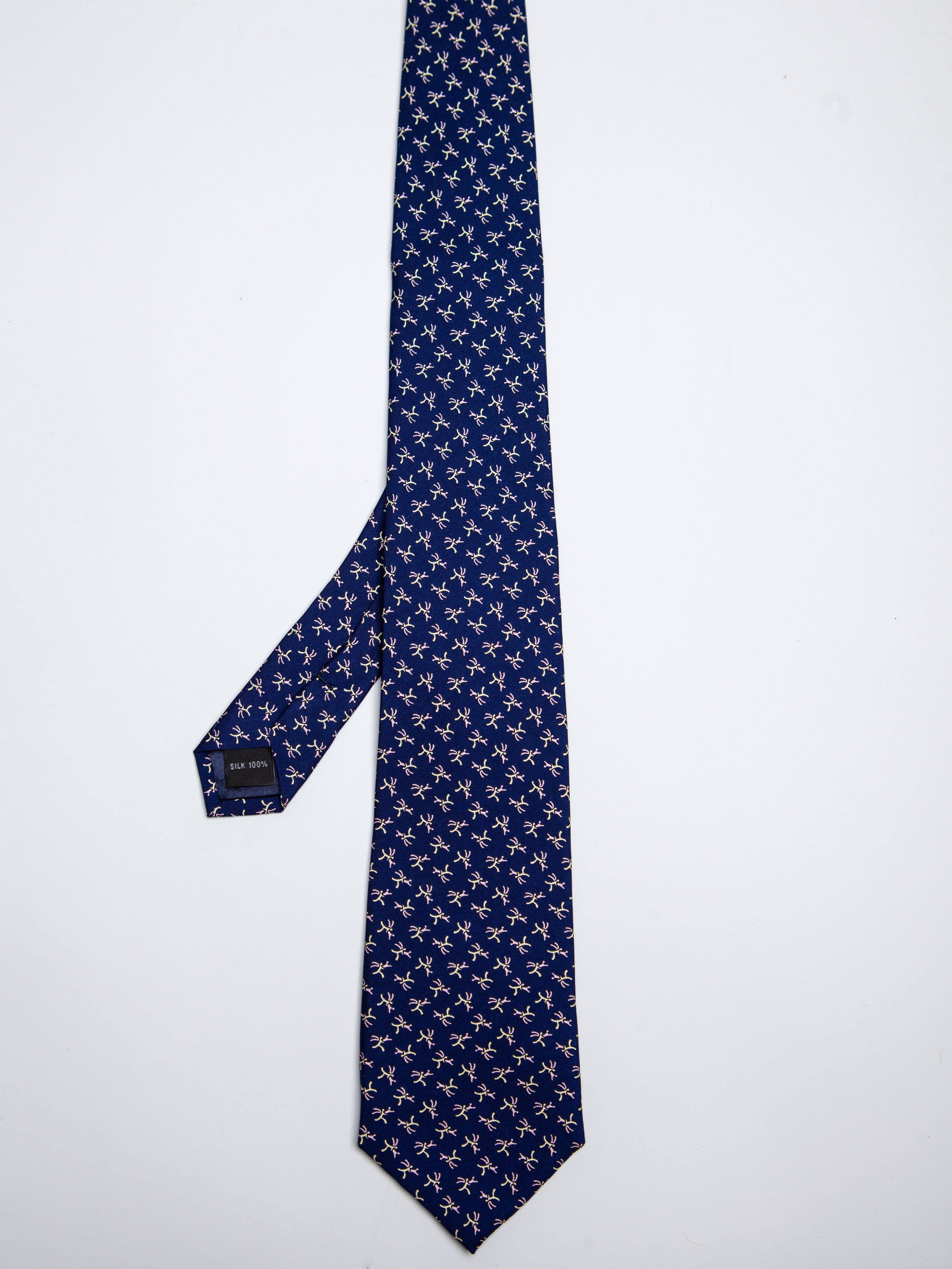 Uww Asia Excellent Blue Silk Tie with Abstract Design
