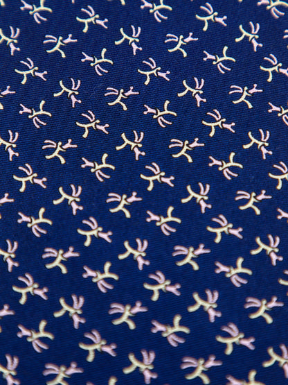 Uww Asia Excellent Blue Silk Tie with Abstract Design