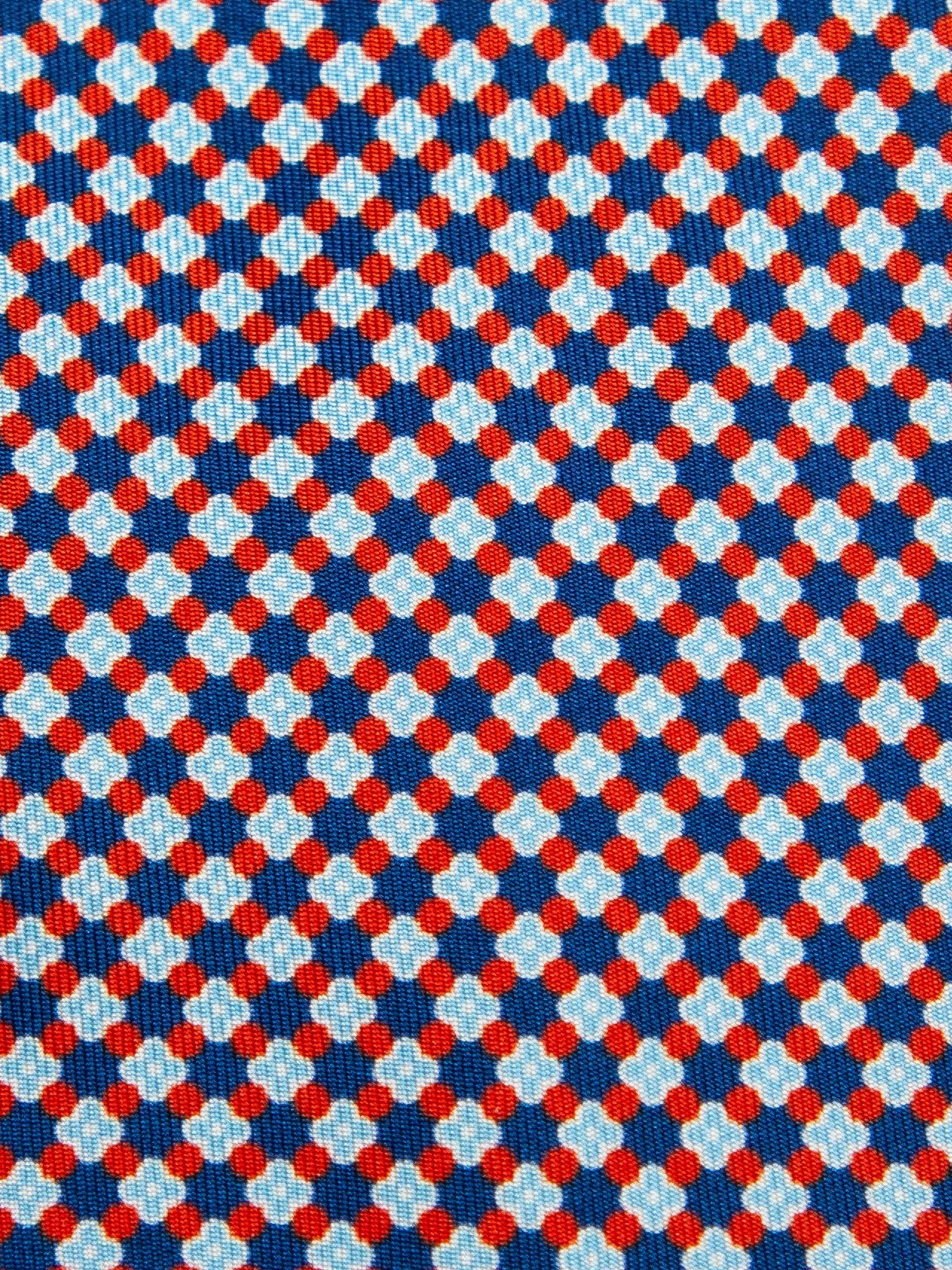 Cucita Mano Blue Silk Geometric Pattern Neck Tie Excellent Condition