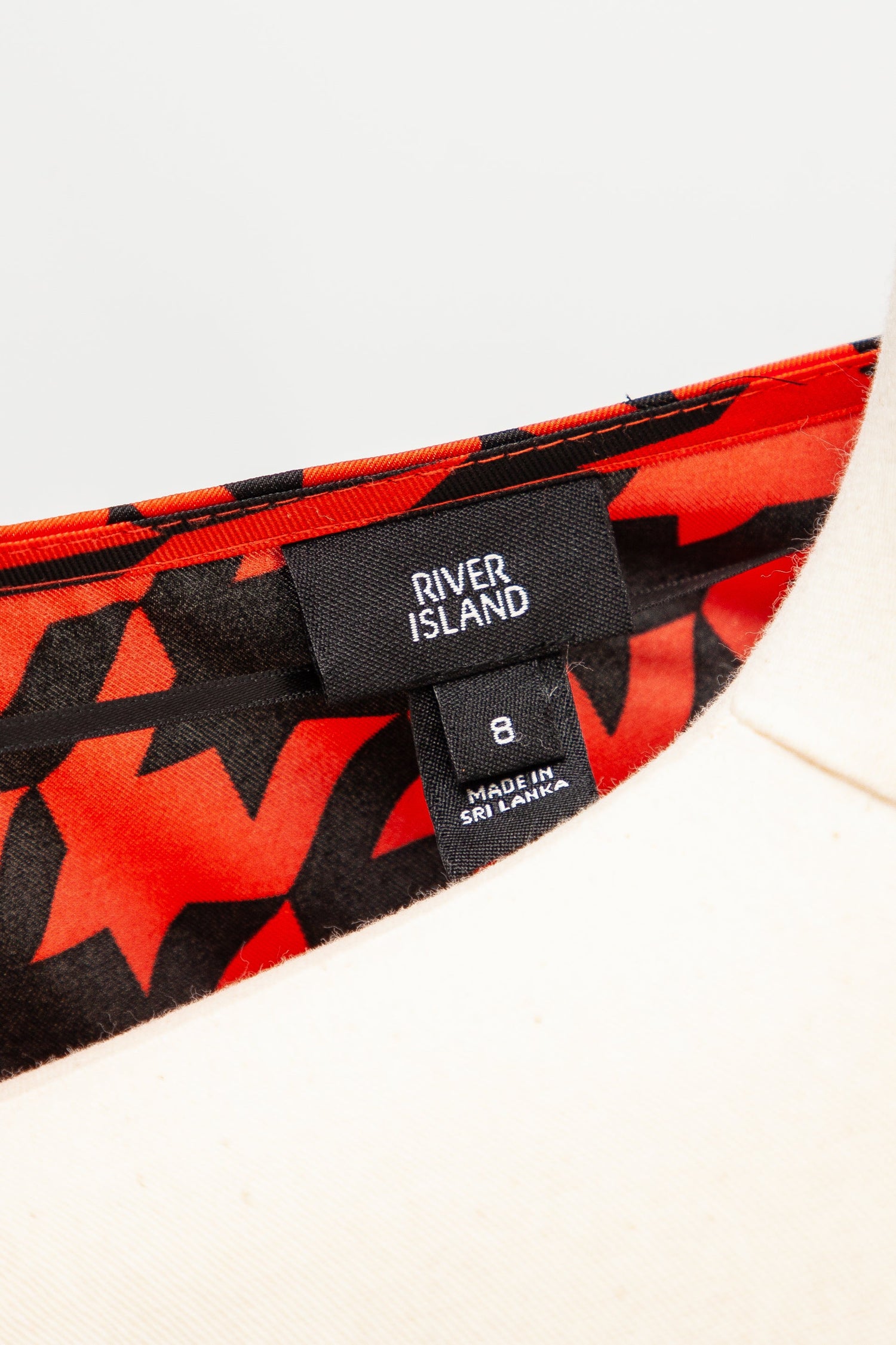 Good River Island Houndstooth Wrap Dress Red Polyester Women