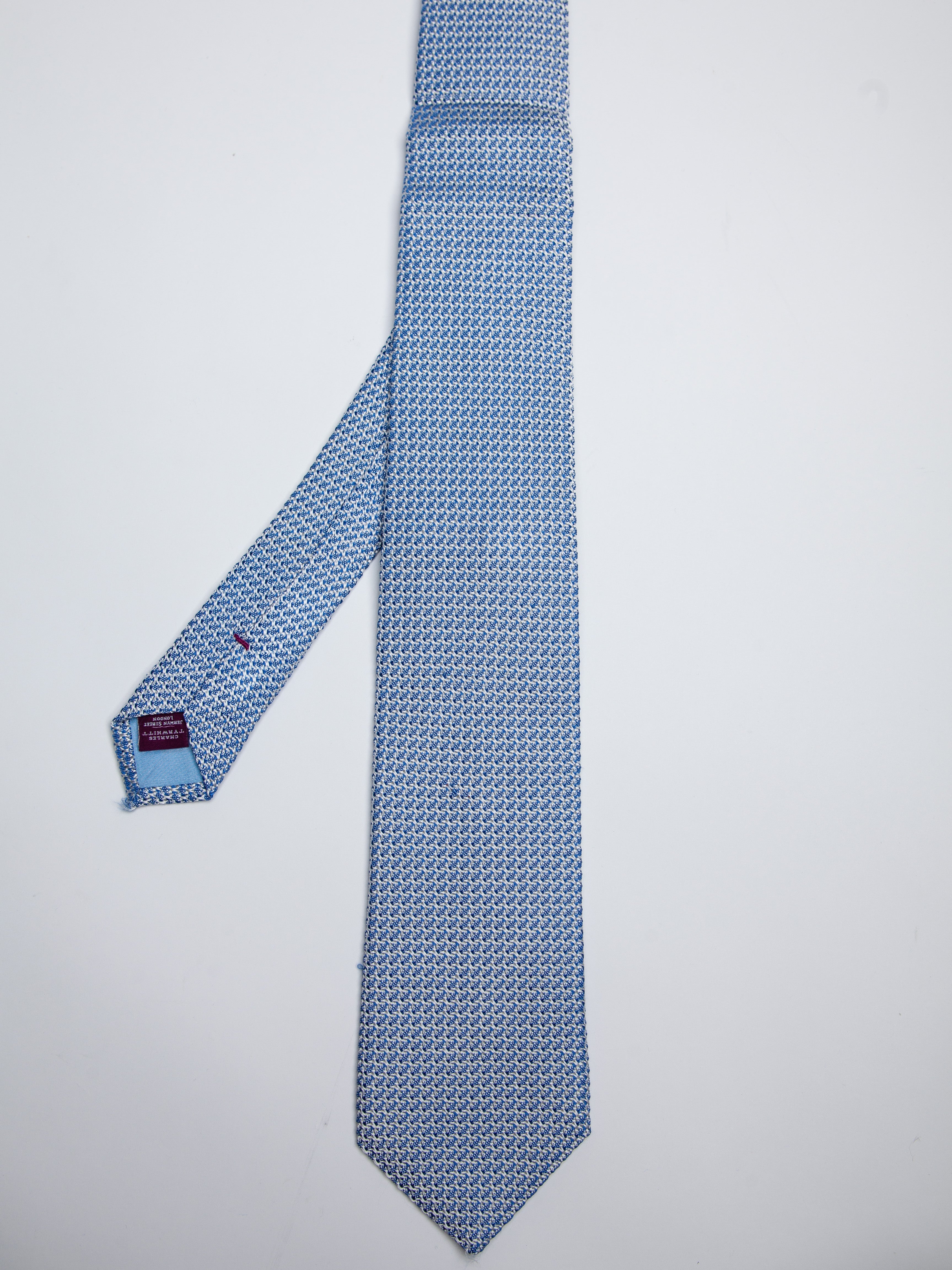 NEW Charles Tyrwhitt Blue Patterned Silk Necktie for Men