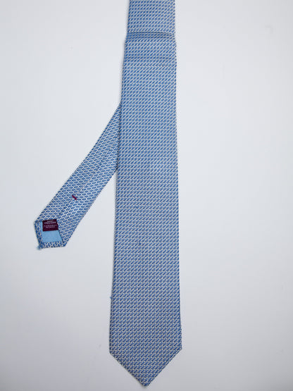 NEW Charles Tyrwhitt Blue Patterned Silk Necktie for Men