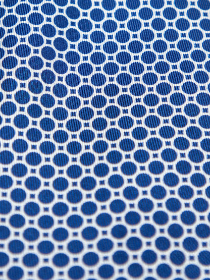 Battistoni Excellent Condition Silk Tie Blue Geometric Pattern