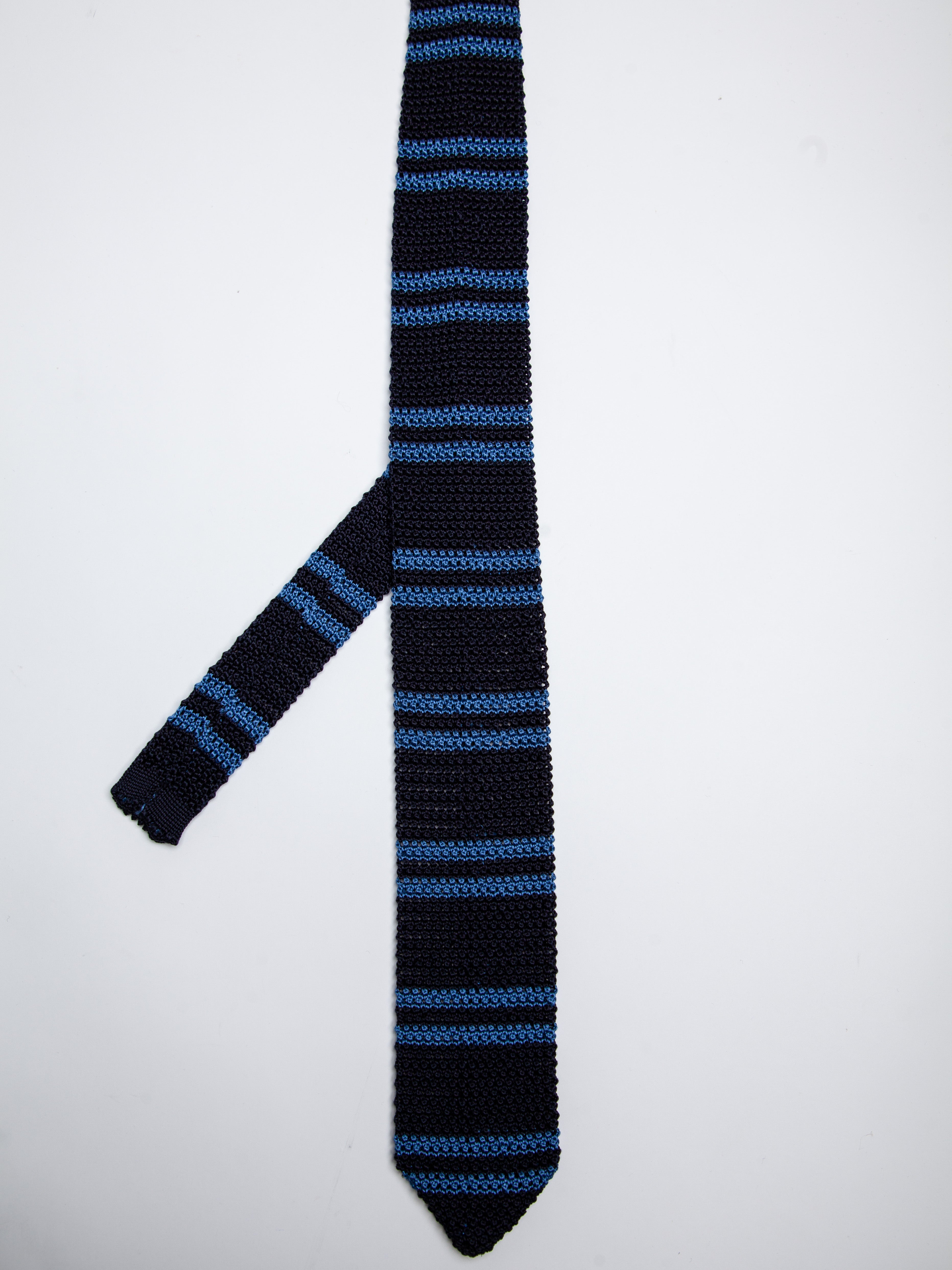 Excellent Jack Spade Blue Silk Knitted Necktie with Stripes