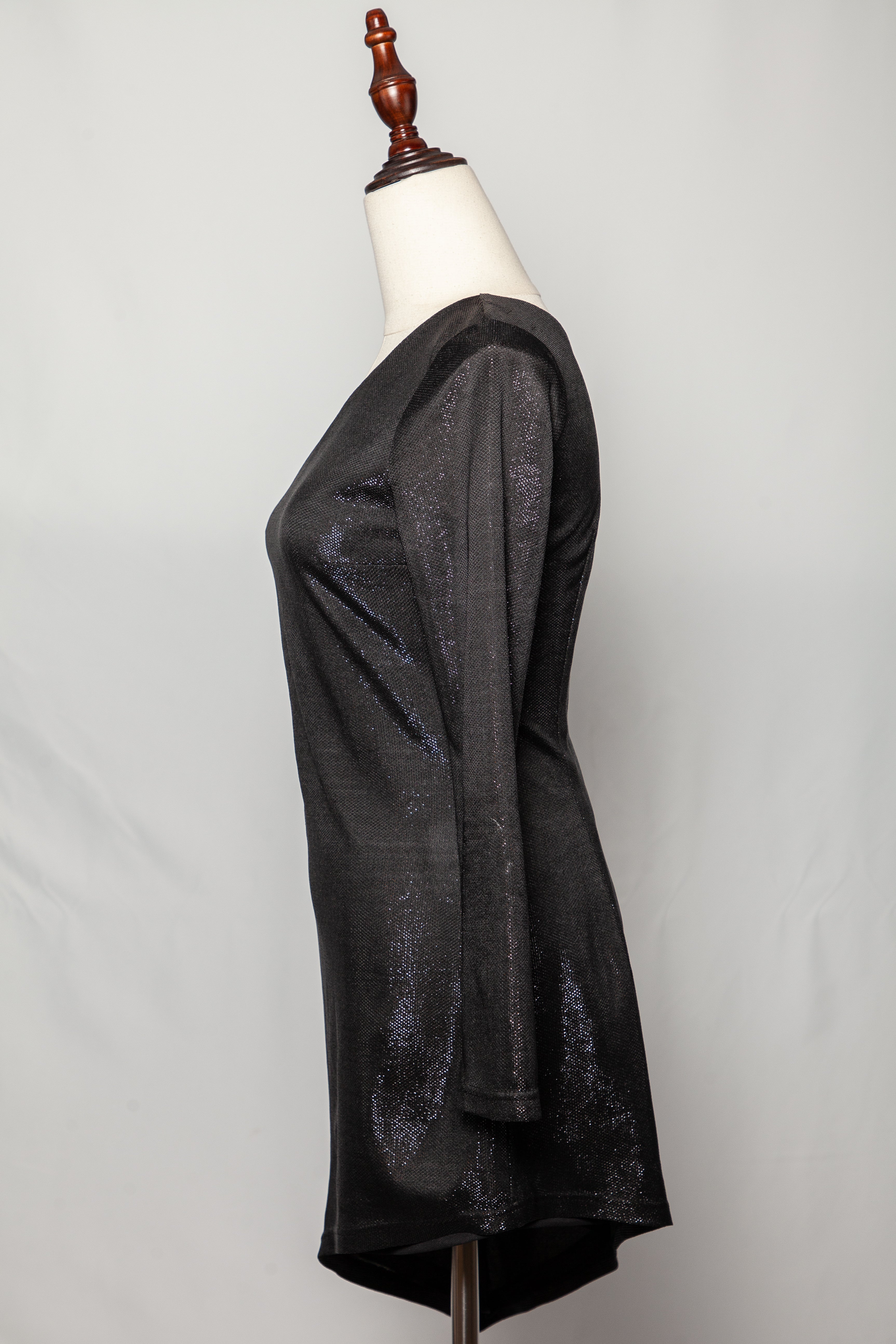 Good Hayali Black Asymmetrical Long Sleeve Dress with Sequins