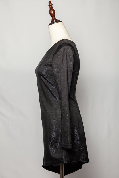 Good Hayali Black Asymmetrical Long Sleeve Dress with Sequins