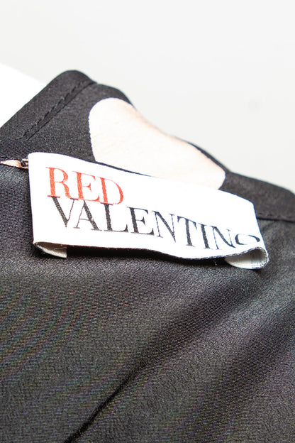 Excellent Red Valentino Black Polka Dot Silk Dress Size XS