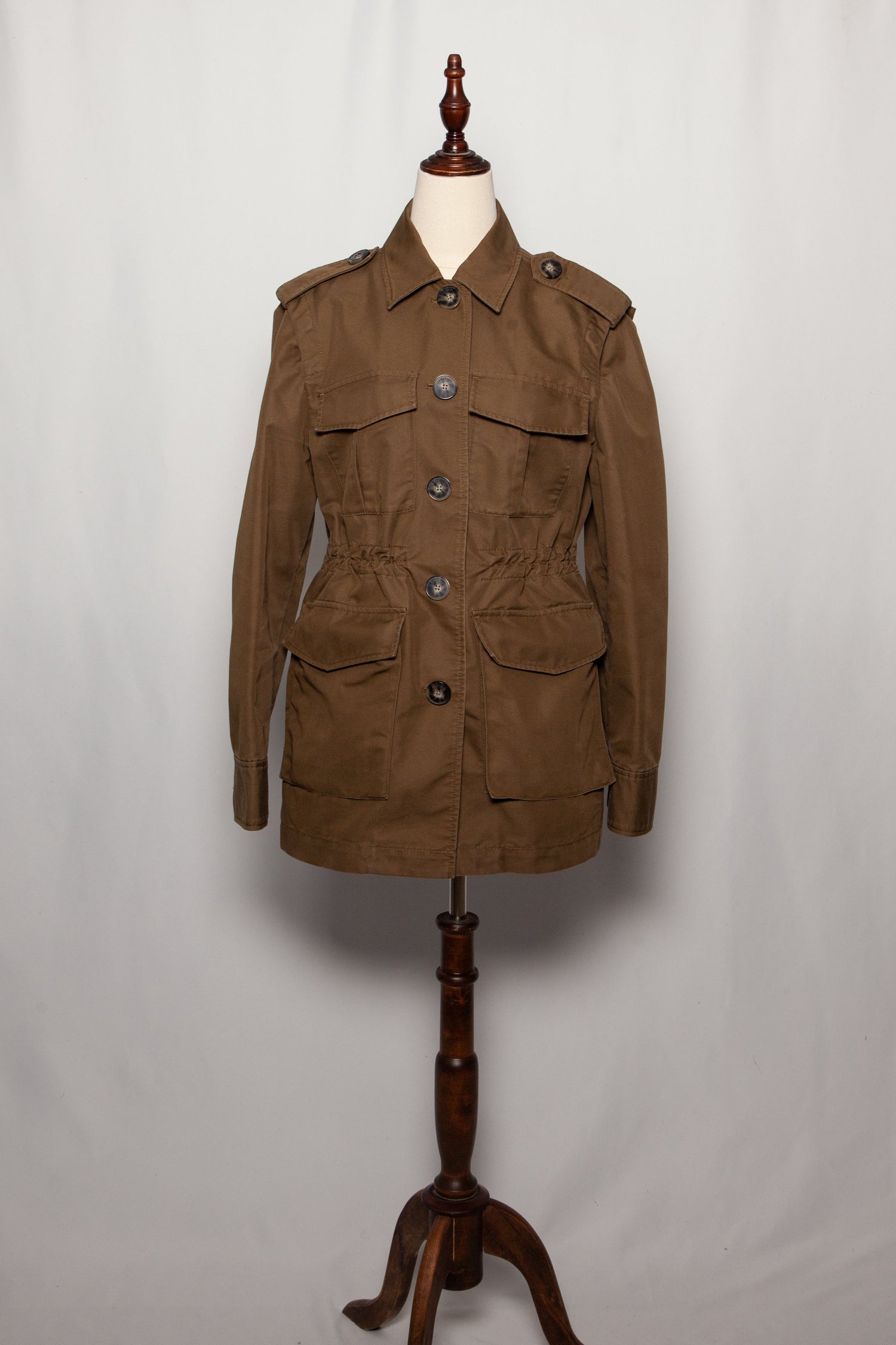 Excellent MaxCo Green Cotton Military Jacket Size M