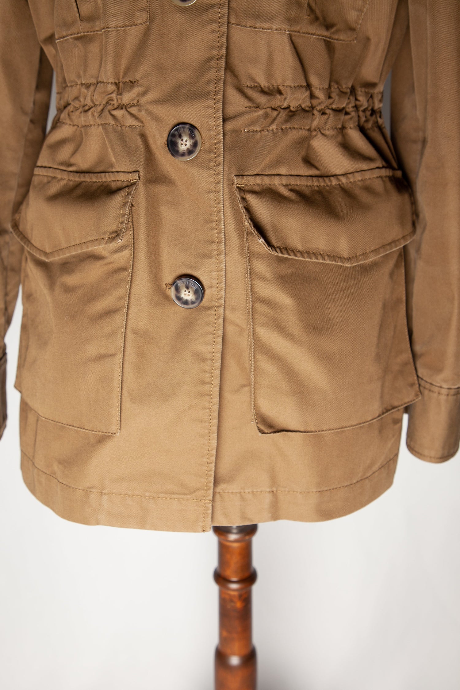 Excellent MaxCo Green Cotton Military Jacket Size M