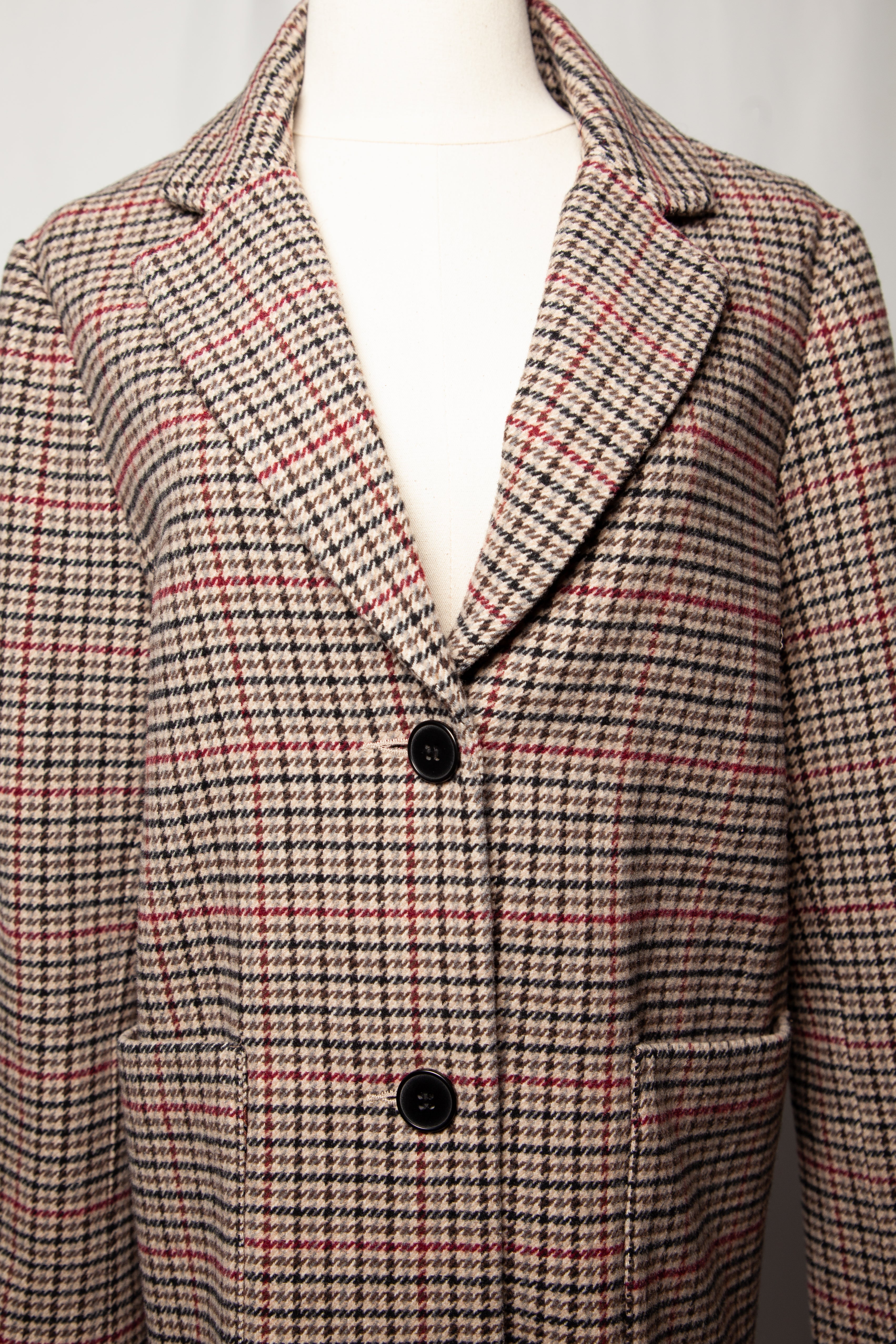 Good Velvet White Checkered Jacket Size M Angora Wool Women&