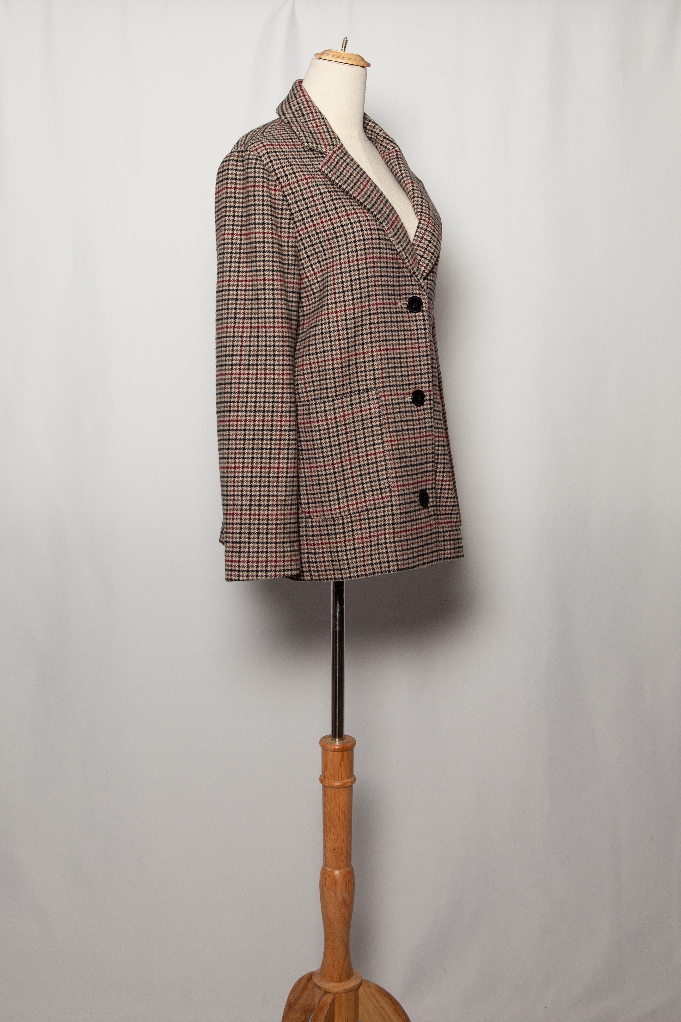 Good Velvet White Checkered Jacket Size M Angora Wool Women&