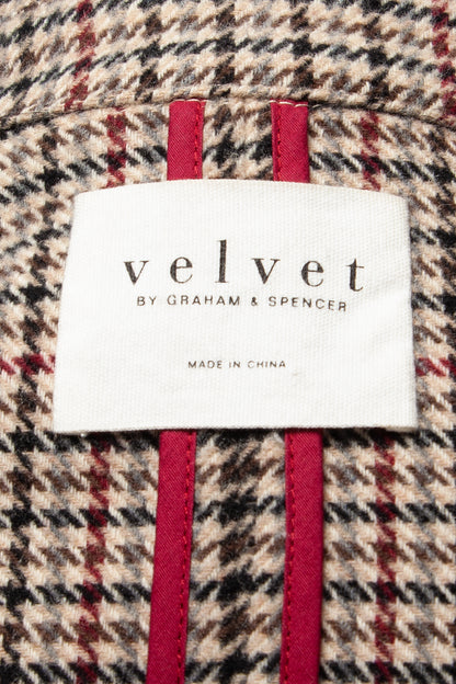 Good Velvet White Checkered Jacket Size M Angora Wool Women&