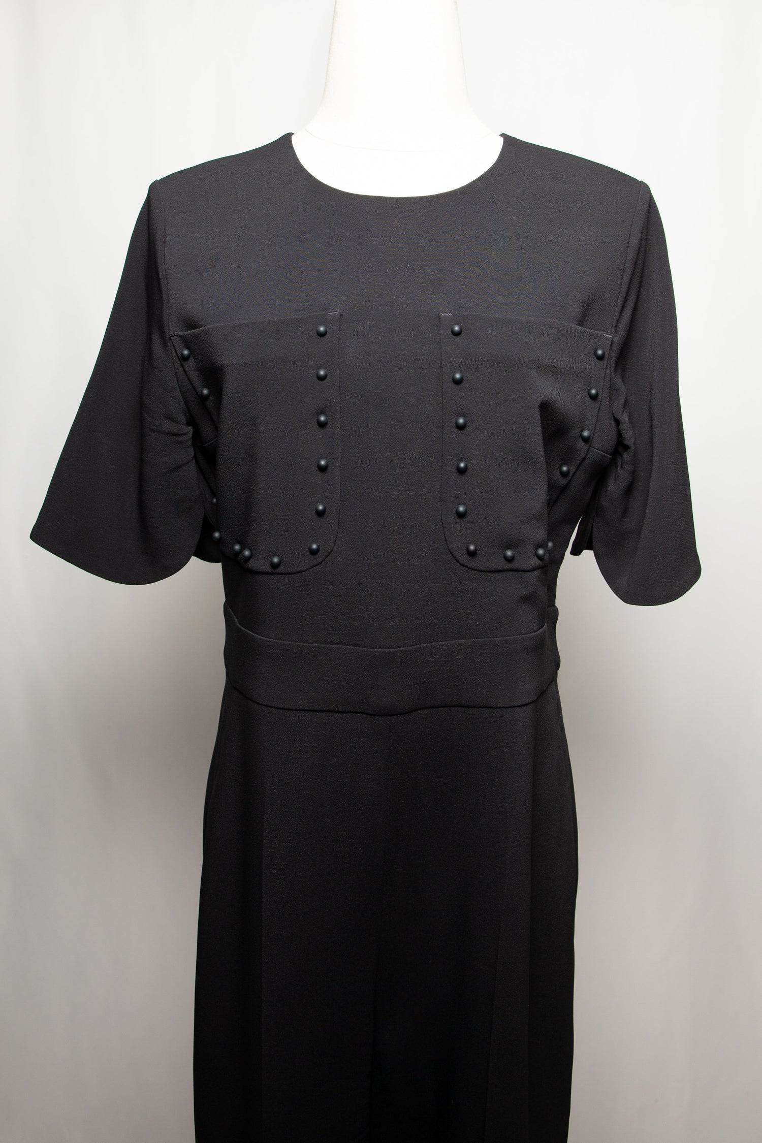 Average Max Mara Black Polyester Jumpsuit Size M with Decorative Buttons