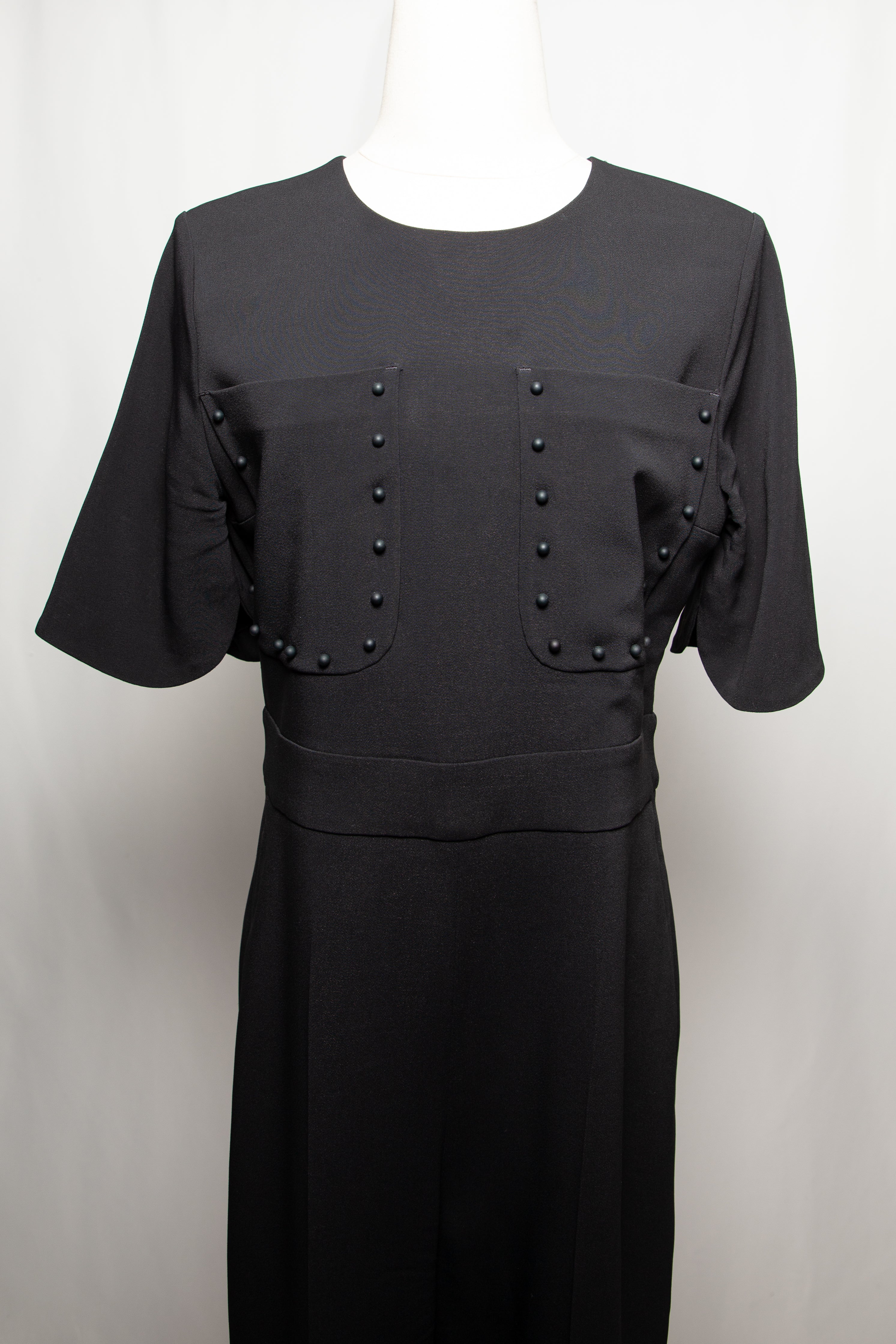 Average Max Mara Black Polyester Jumpsuit Size M with Decorative Buttons