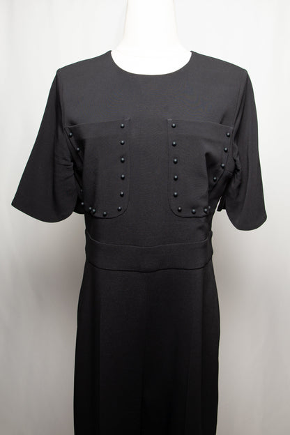 Average Max Mara Black Polyester Jumpsuit Size M with Decorative Buttons