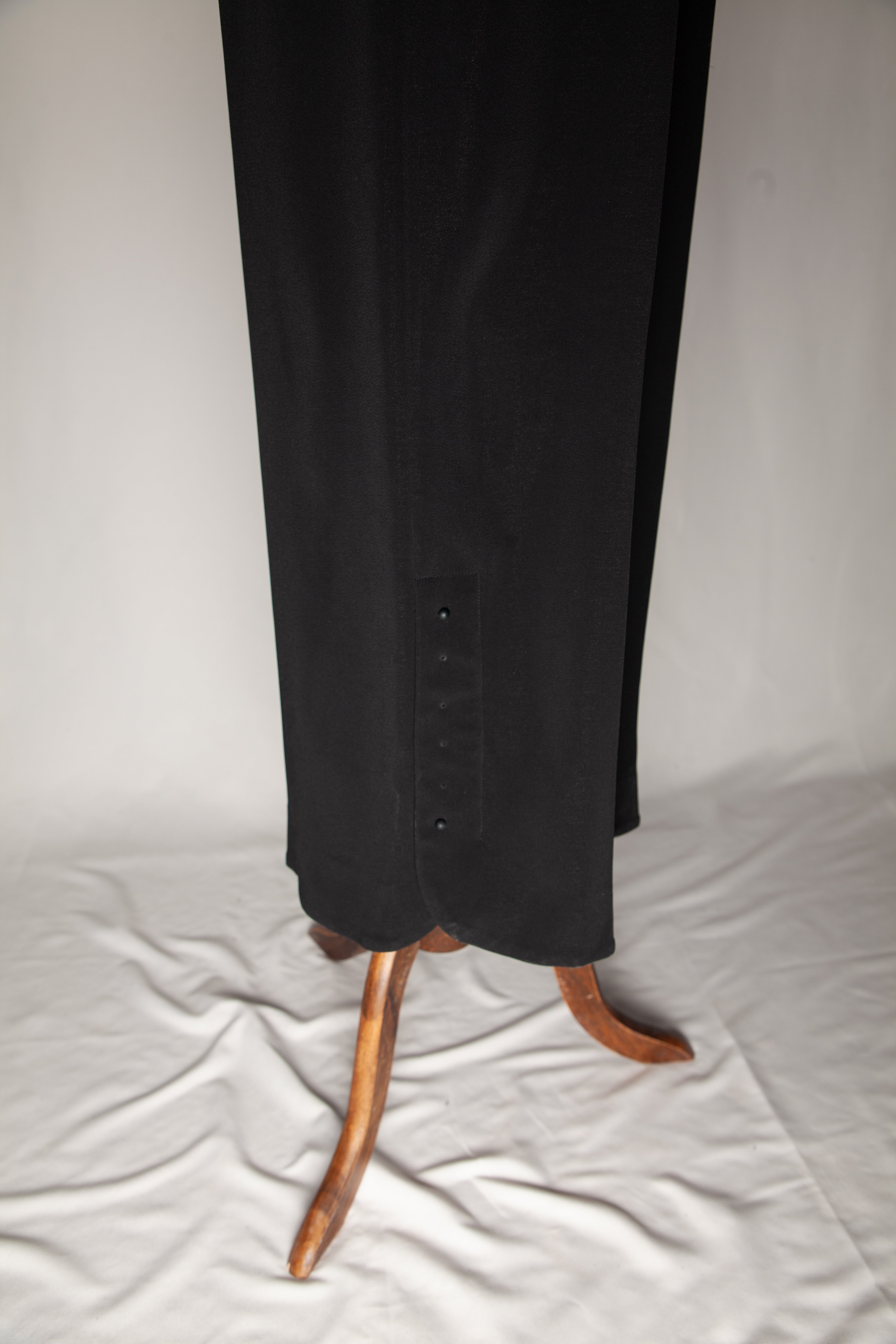 Average Max Mara Black Polyester Jumpsuit Size M with Decorative Buttons