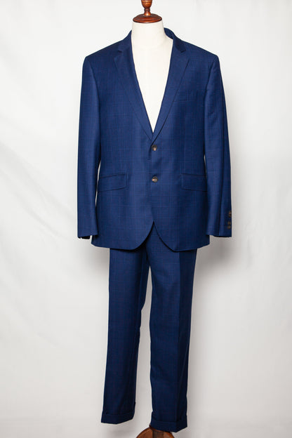 Good Hackett Blue Cashmere Wool Suit Jacket &amp; Pants Size XL