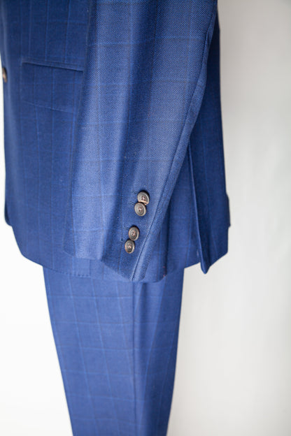 Good Hackett Blue Cashmere Wool Suit Jacket &amp; Pants Size XL