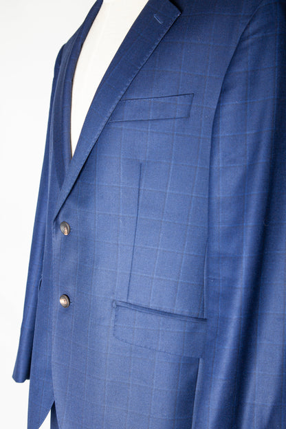 Good Hackett Blue Cashmere Wool Suit Jacket &amp; Pants Size XL
