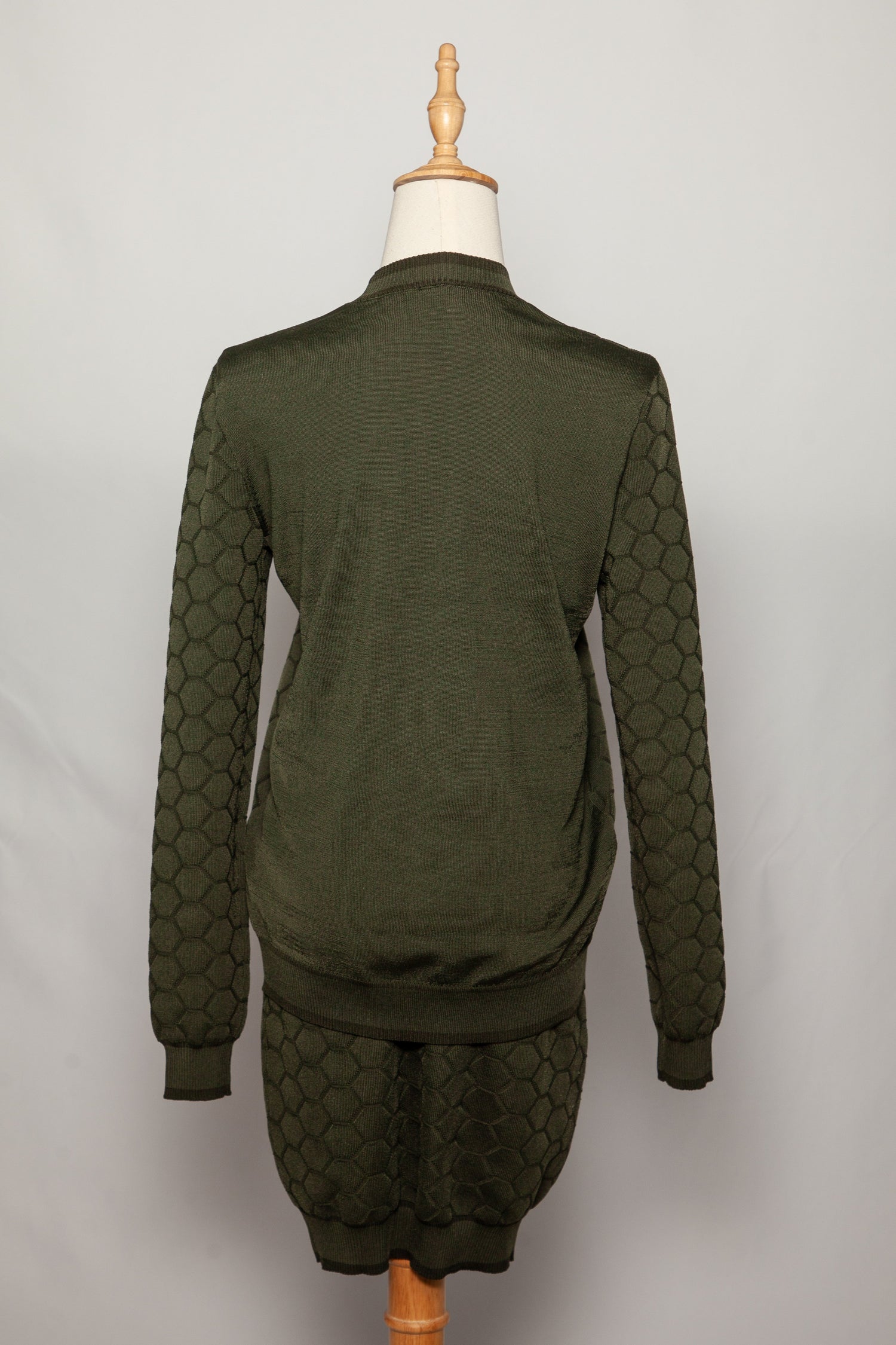 Good Y.A.S Green Long-Sleeved Textured Dress Size S