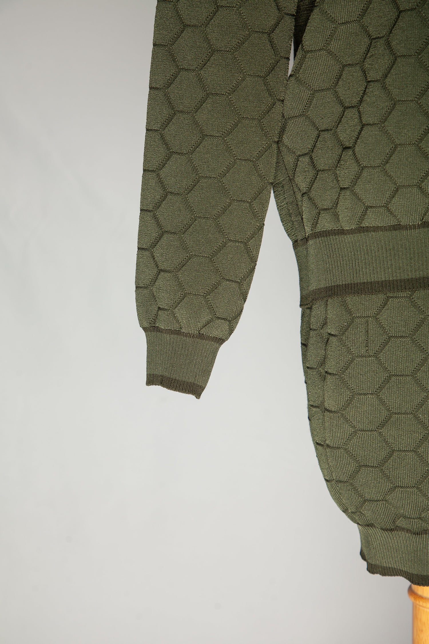 Good Y.A.S Green Long-Sleeved Textured Dress Size S