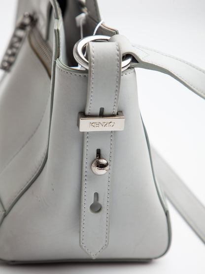 Good Kenzo Gray Leather Handbag with Shoulder Strap