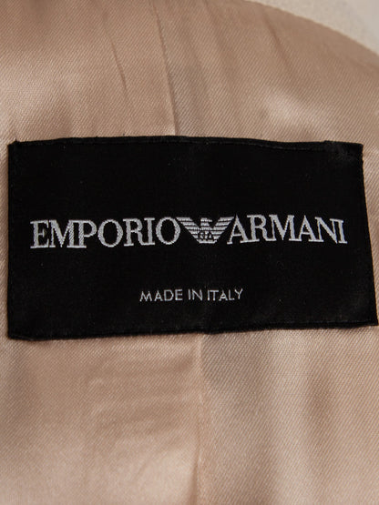 Excellent Emporio Armani White Cashmere Coat Size XS Double-Breasted