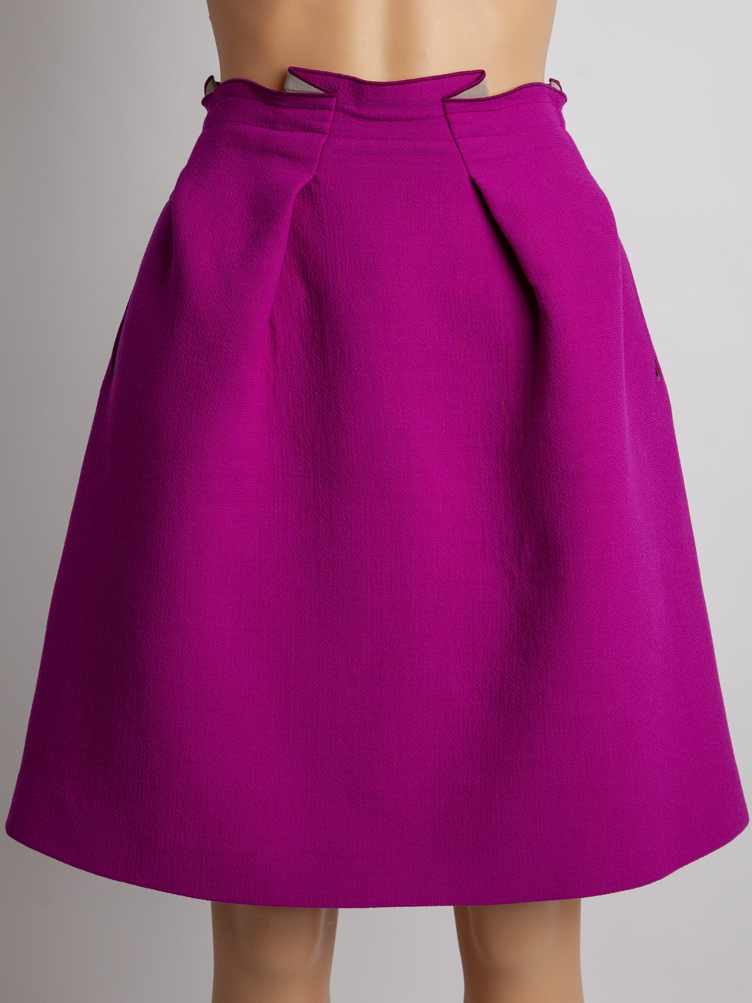 Roland Mouret Purple Knee-Length Skirt Size M Cashmere Wool