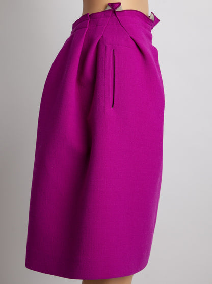 Roland Mouret Purple Knee-Length Skirt Size M Cashmere Wool
