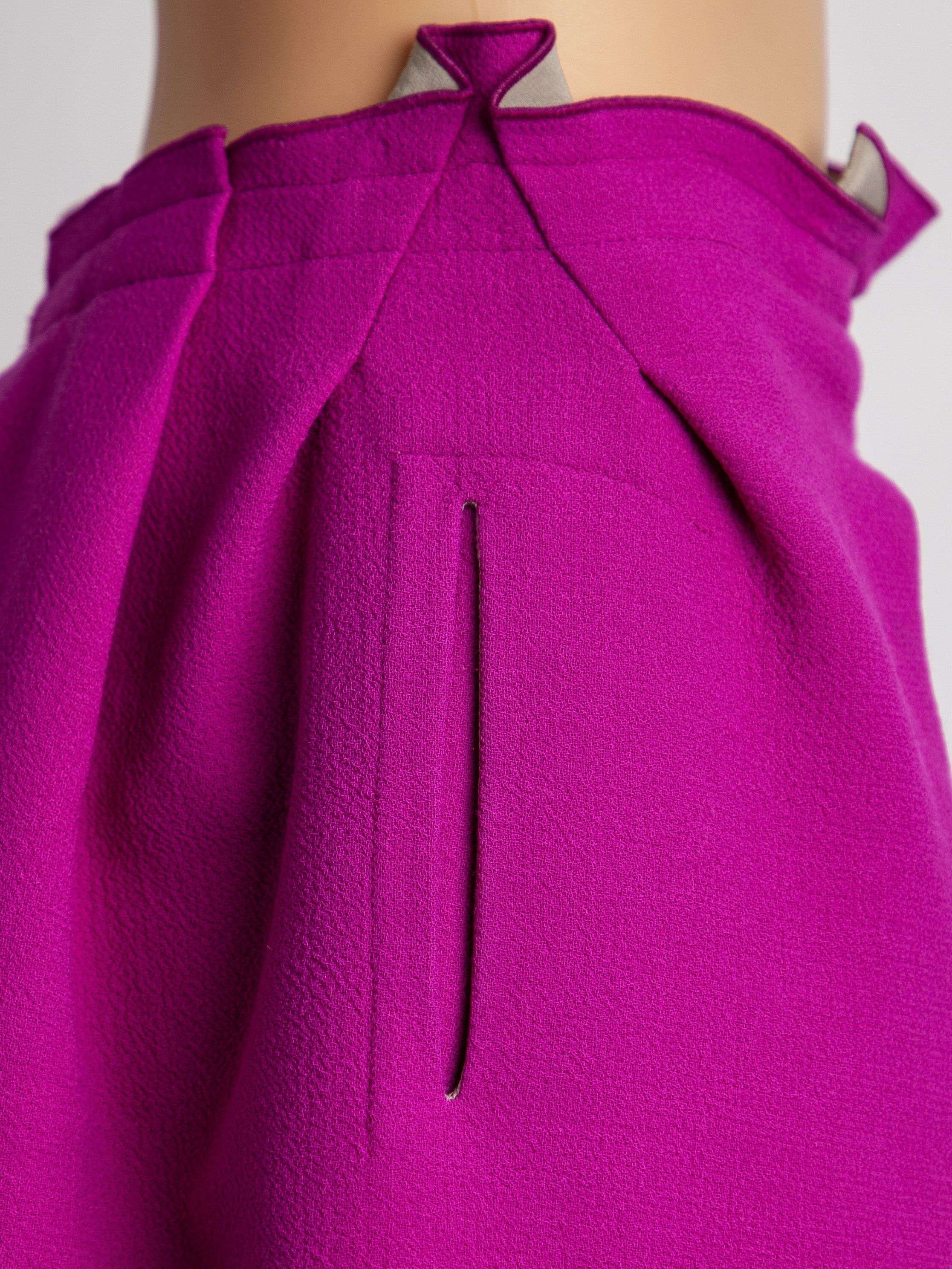 Roland Mouret Purple Knee-Length Skirt Size M Cashmere Wool