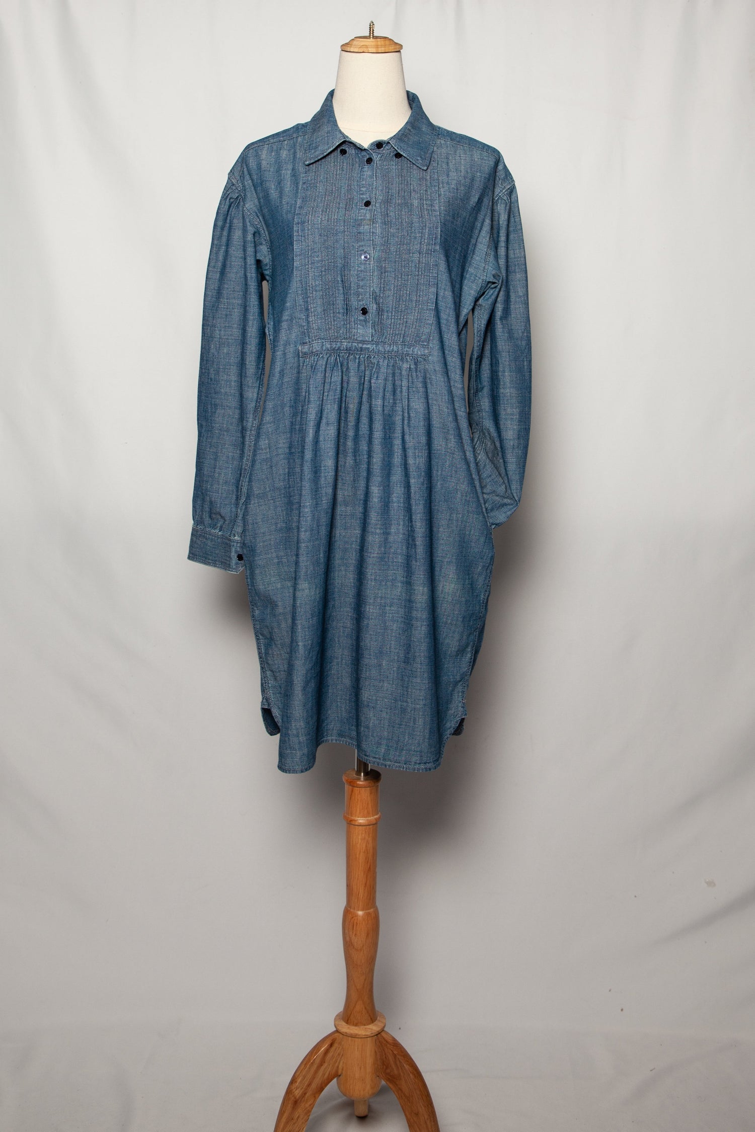 Good Burberry Blue Denim Dress Size L with Long Sleeves