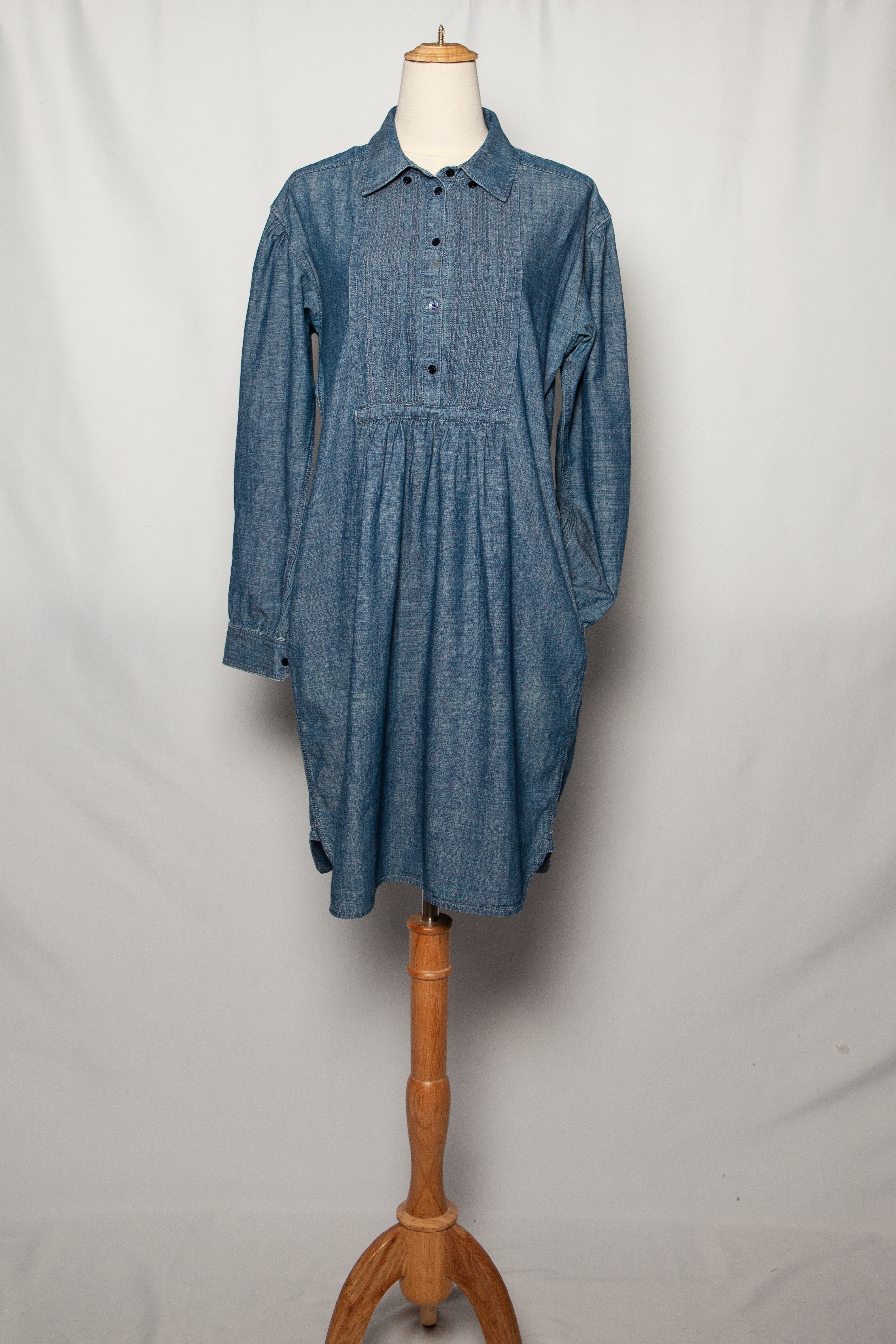 Good Burberry Blue Denim Dress Size L with Long Sleeves