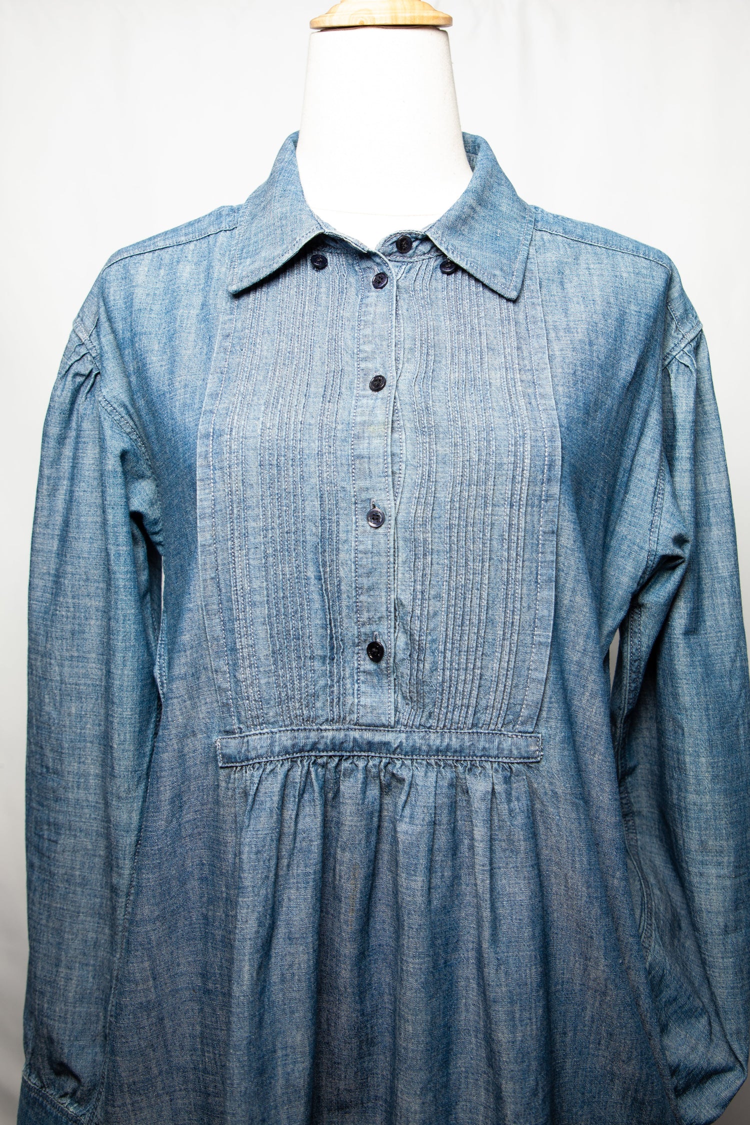 Good Burberry Blue Denim Dress Size L with Long Sleeves