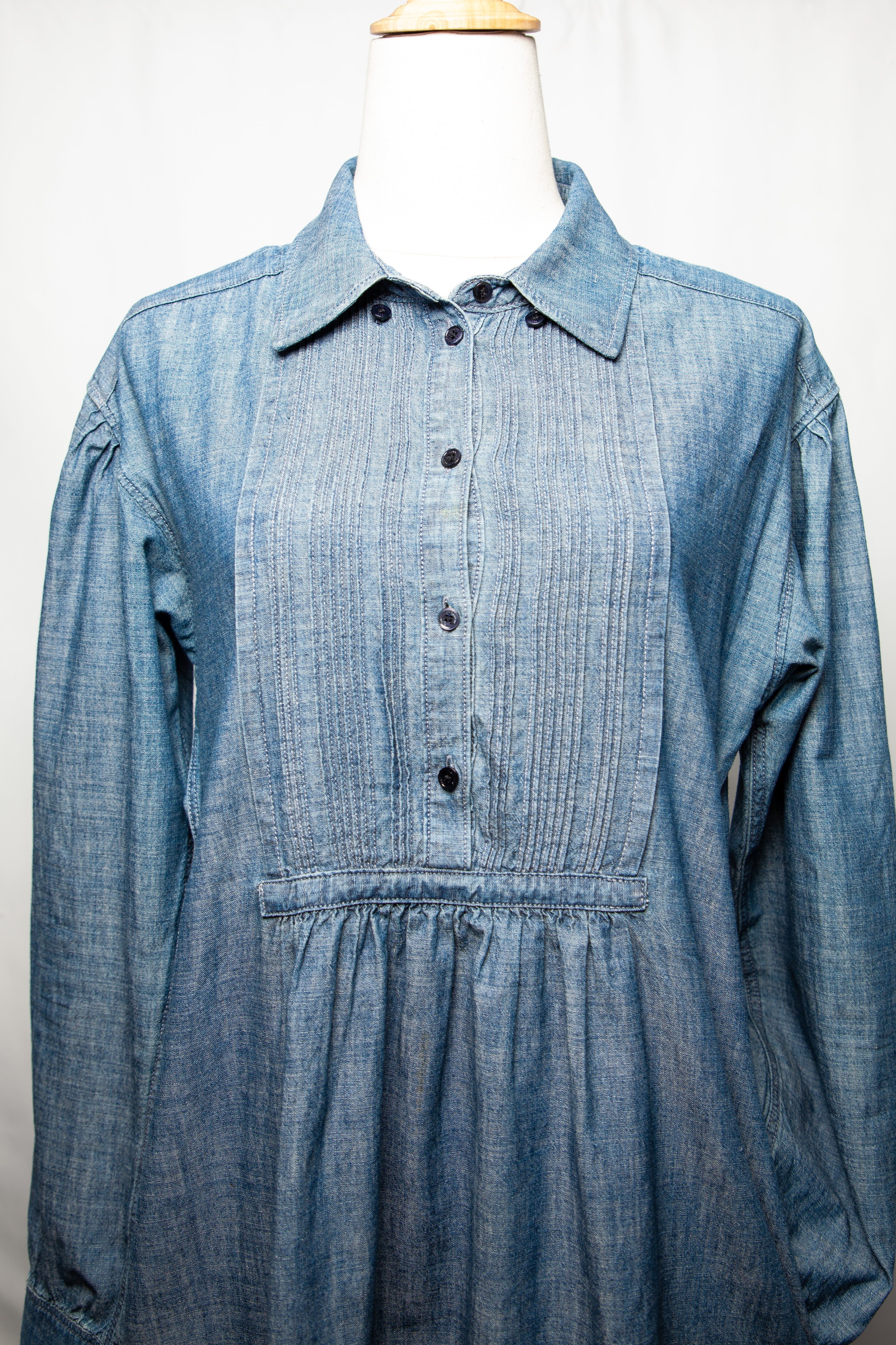 Good Burberry Blue Denim Dress Size L with Long Sleeves