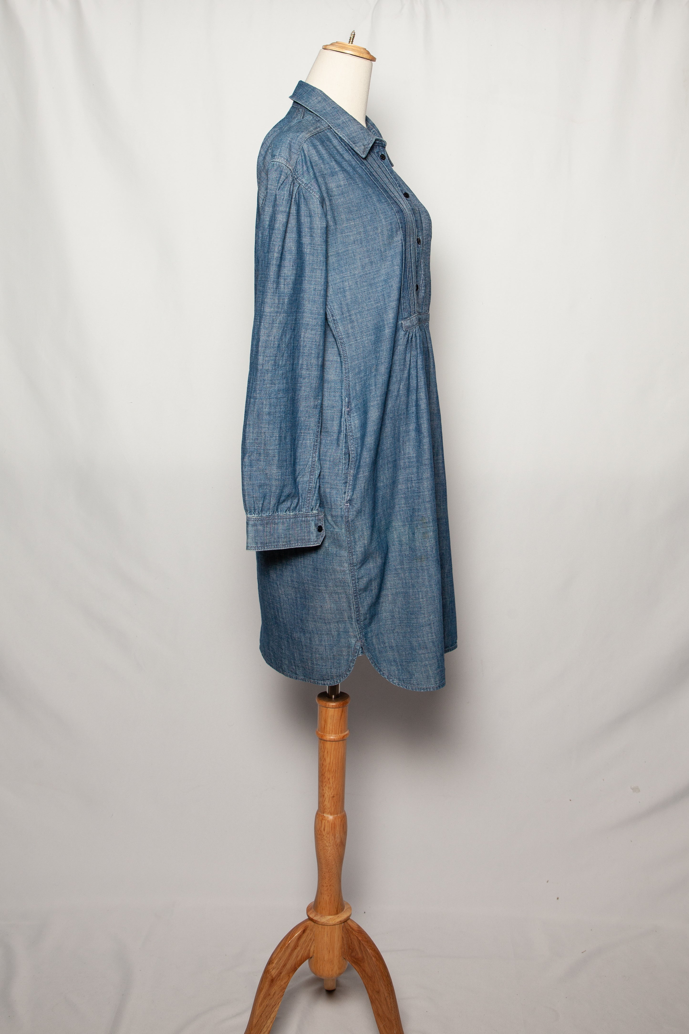 Good Burberry Blue Denim Dress Size L with Long Sleeves