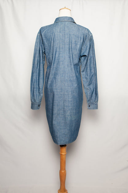 Good Burberry Blue Denim Dress Size L with Long Sleeves