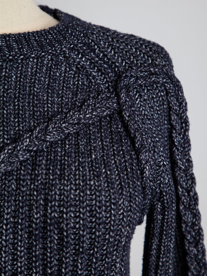 Excellent Guess Navy Blue Cable Knit Sweater Size XS Women