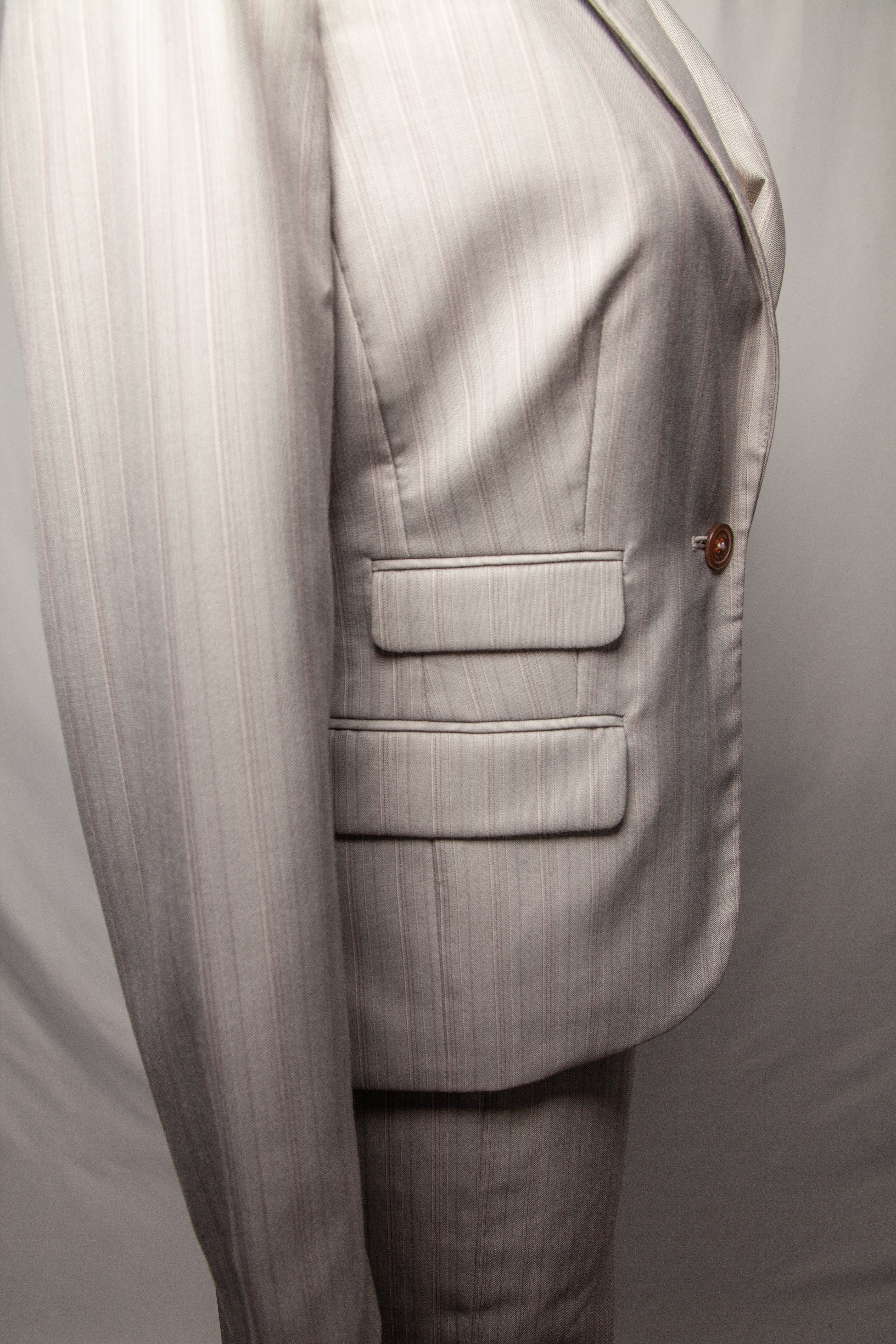 NEW Calvin Klein Gray Pinstripe Skirt Suit Size 4