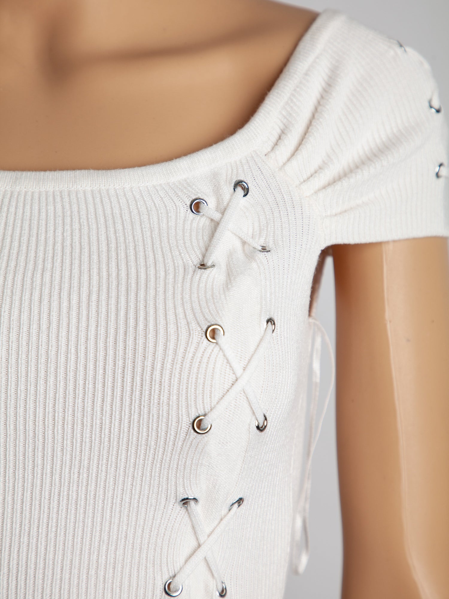 Good Guess Bodycon Dress White Viscose Size XS Short Sleeve