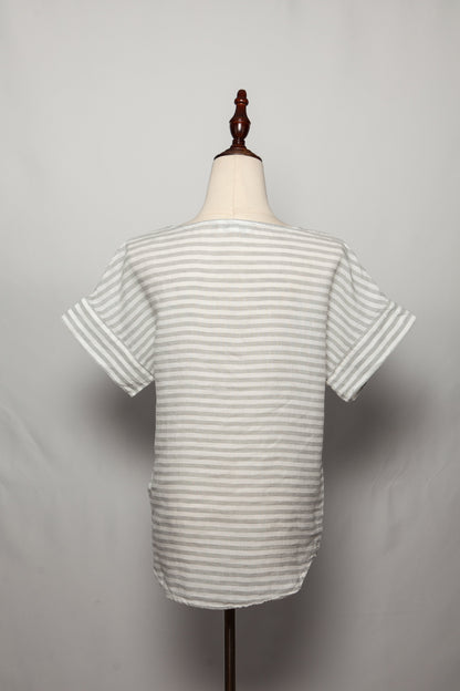 Good The White Company Gray Striped Top Size XXS Women